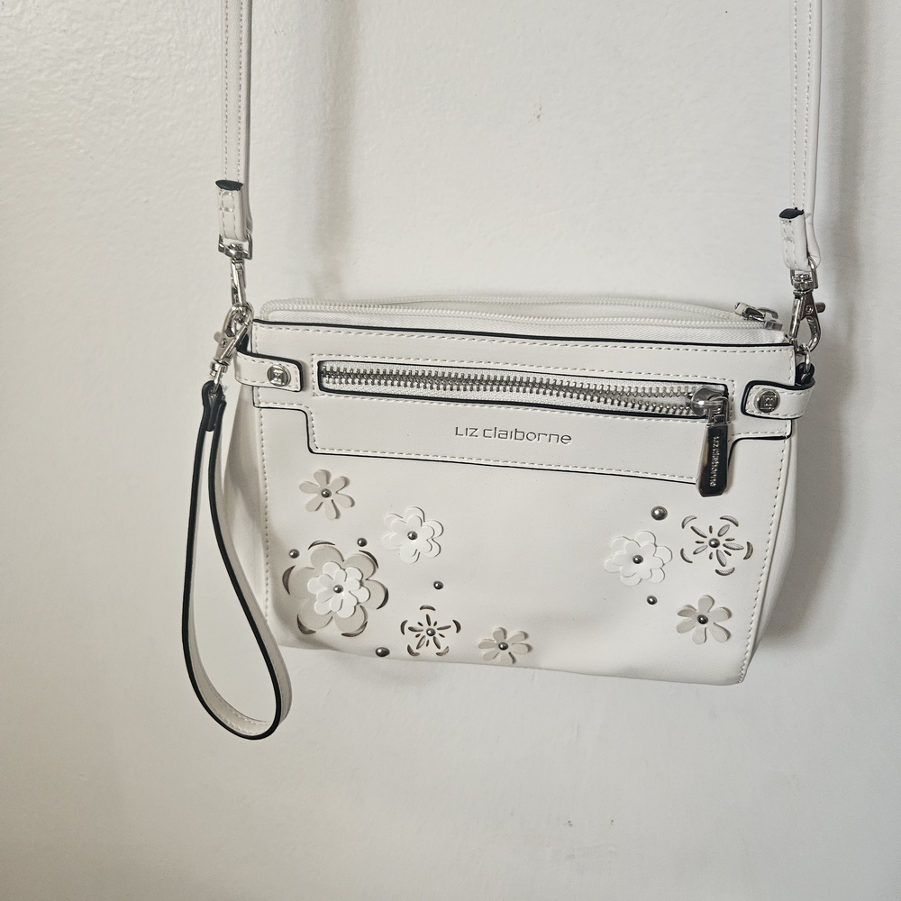 Liz Claiborne White Floral Crossbody Bag